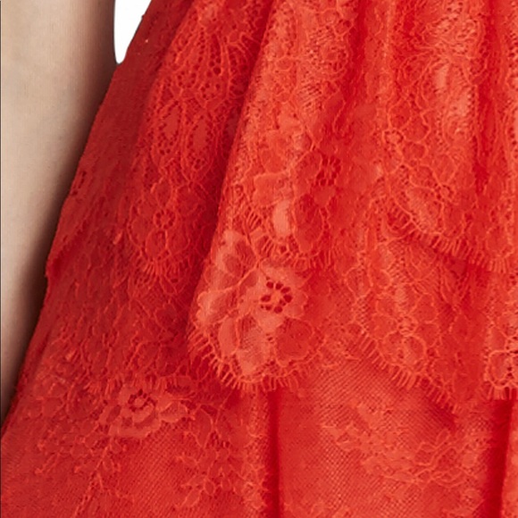 BCBG MAX AZRIA WILLA POPPY RED LACE DRESS - Picture 3 of 8